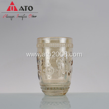 Wholesale Vintage Embossed Glass Cup Glassware Goblets